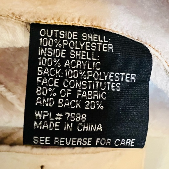 XOXO Women's Tan Faux Suede Teddy Jacket with Faux Fur Collar, Size XL, EUC! - Picture 8 of 11